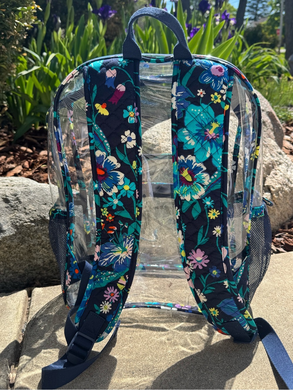 Vera Bradley Clearly Colorful  Floral-Trim Backpack with Front Pocket full size - Picture 4 of 7
